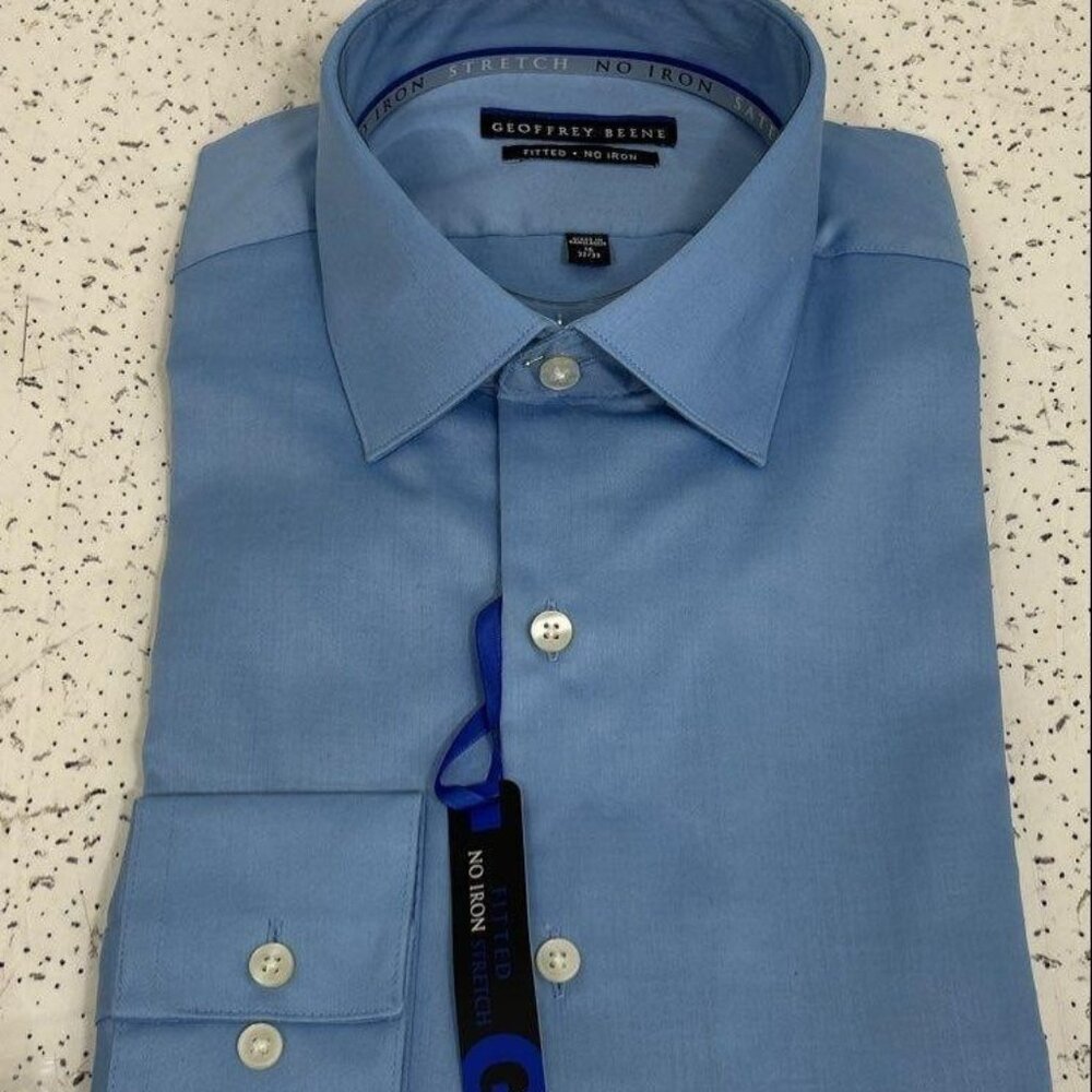 NWT Men's Geoffrey Beene no-iron  long-sleeved dress shirt,  size 16 32-33